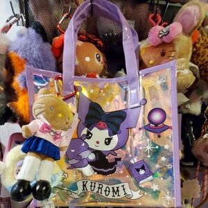 Clear Iridescent / Pearlized Tote Bag- Kuromi (Medium size) (Hello Kitty)